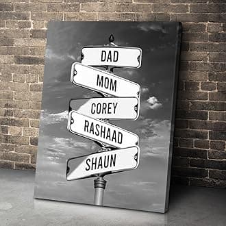 VIRAGIL Personalized Father's Day Gifts Street Sign Multi-Name Custom Canvas Wall Art And Poster, Street Sign Multi-Names Poster Canvas, Street Signs Customized, Personalized Street Signs With Names