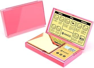 MAXUS Digital Gram Scale with 200g x 0.01g Capacity, Stylish Pink Plated Shining Cover and Platform, Mini Pocket Scale for Food and Jewelry
