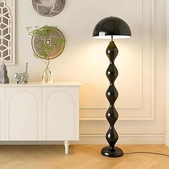 LITFAD Unique Floor Lamp with Iron Shade and Foot Switch 3 Color Temperatures Modern Floor Light for Stylish Indoor Lighting - 110V-120V Black
