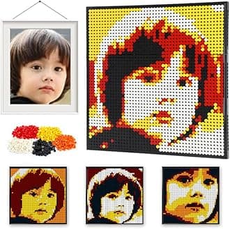 Amalia Personalized Mosaic Portrait Custom Building Kit Pixel Great Wall Art Decoration Customized Your Own Photo Picture-Energetic(L/15.1"x15.1")