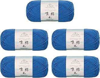 Susan's Family 4 ply 60% Cotton 40% Acrylic Yarn - Soft & Durable - 5 x 50g (1.76oz) - 655 Yards for Knitting & Crocheting - Baby Blankets, Amigurumi, Sweaters & More