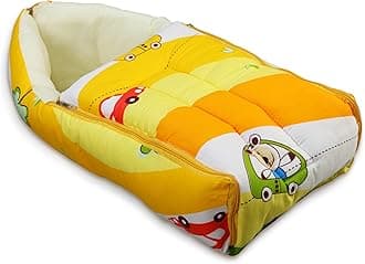 Luv Lap 3 in 1 Baby Bed,Sleeping Bag&Carry Nest,Cotton Baby Bedding for New Born&Infant,Portable Bassinet,Unisex Baby Sleeping Bed,0M+ (Cars Print,Multicolour)