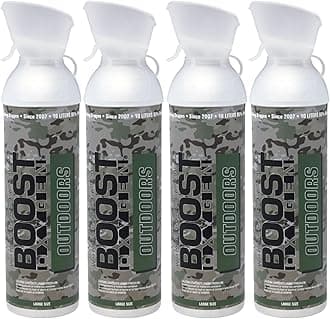 Boost Oxygen Large Outdoors Natural Aroma 10 Liter Canister | Respiratory Support for Aerobic Recovery, Altitude, Performance and Health (4 Pack)