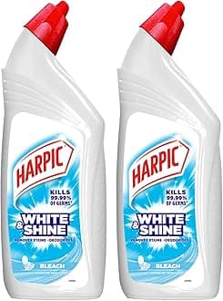 1L (Pack of 2) - Bleach, White and Shine Disinfectant Toilet Cleaner Liquid