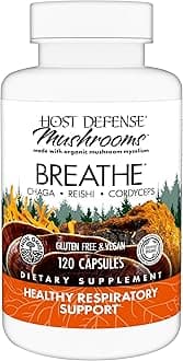 Breathe* Capsules - Immune & Respiratory Support Mushroom Supplement - Herbal Lung Health Supplement with Chaga, Reishi & Cordyceps - 120 Capsules (60 Servings)*
