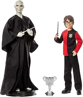 Harry Potter Collectible Doll 2-Pack Gift Set with 12 Inch Voldemort and 10.5 Inch Harry Potter Dolls, Film-Inspired Fashions and Wands