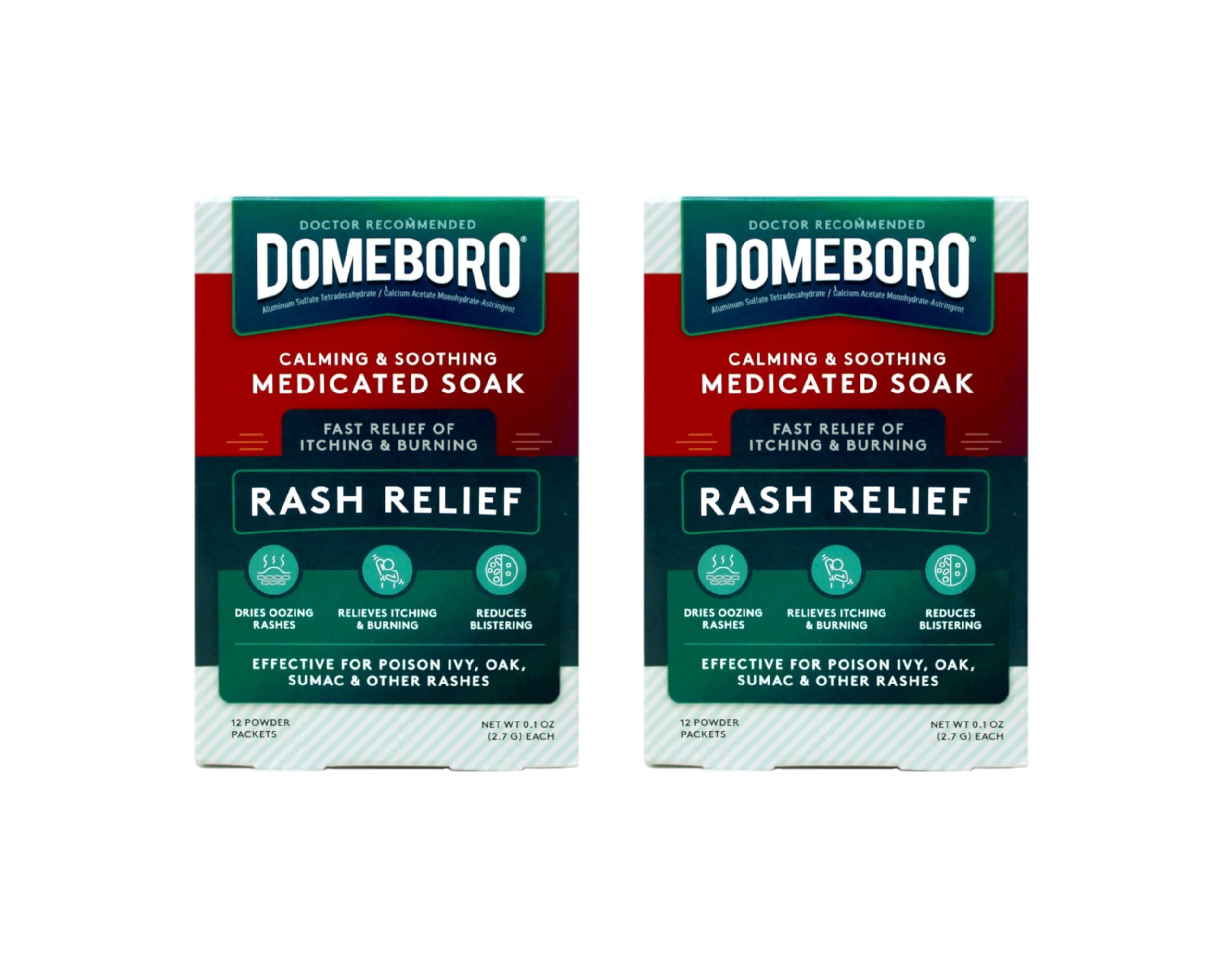 Medicated Soak Rash Relief (Burow’s Solution), 12 Powder Packets (Pack of 2)