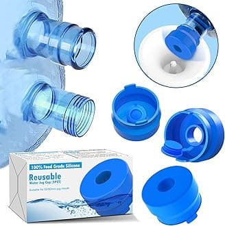 MYLOLF 3 & 5 Gallon Water Jug Cap, 3 Pack Reusable Food Grade Silicone Replacement Cap for 55mm Standard/Screw/Crown Tops Water Bottle and Water Dispensers, Non-Spill & Leak Free