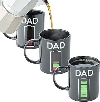 Changing Color Mugs - Heat Change Mug for Dad - Christmas Gifts from Daughter - Thermal Heat Activated, Battery - Dad Birthday Gift & Christmas Gifts for Dad - Heat Changing Mugs - Christmas Gift