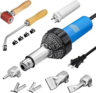 Hot Air Plastic Welder 1600W Plastic Welding Roofing Kit 110V, Vinyl PVC TPO Welding Handheld Plastic Hot Air Heat Gun Welding Torch with Various Nozzles