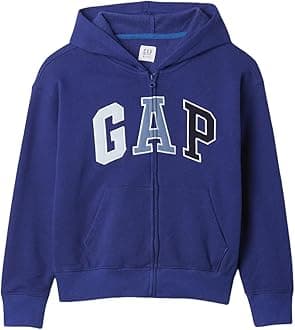 GAPBoys Logo Hoodie Hooded Full Zip Sweatshirt Bellwether Blue 193943 S REG