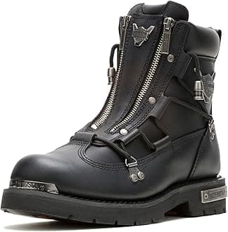 Harley-Davidson Footwear Mens Brake Light Leather Riding Casual Boots Ankle - Black