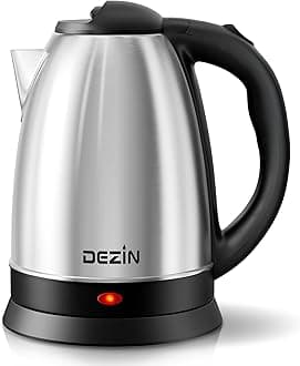 DEZIN Electric Kettle Upgraded, BPA Free 2L Stainless Steel Tea Kettle, Fast Boil Water Warmer with Auto Shut Off and Boil Dry Protection Tech for Coffee, Tea, Beverages