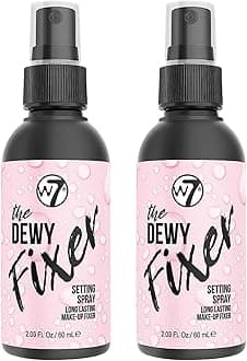 W7 The Fixer Makeup Setting Spray - Dewy Finish - Long-Lasting, Ultra-Fine Formula - Cruelty Free and Vegan - 2 Pack