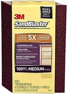 3M Sandblaster Dual Angle Sanding Sponge, 100-Grit