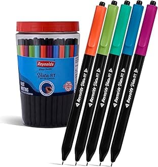 VISTA 70 PENS BLUE | Ball Point Pen Set With Comfortable Grip | Pens For Writing | School and Office Stationery | Pens For Students | 0.7 mm Tip Size