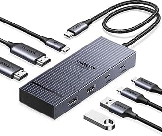 UGREEN 7 in 1 Docking Station Dual Monitor, USB C Hub Dual 4K@60Hz HDMI Display, 10Gbps USB-A/C Data Ports, 100W PD, Aluminum Revodok Pro Laptop Docking Station for HP, Thinkpad, Dell and More
