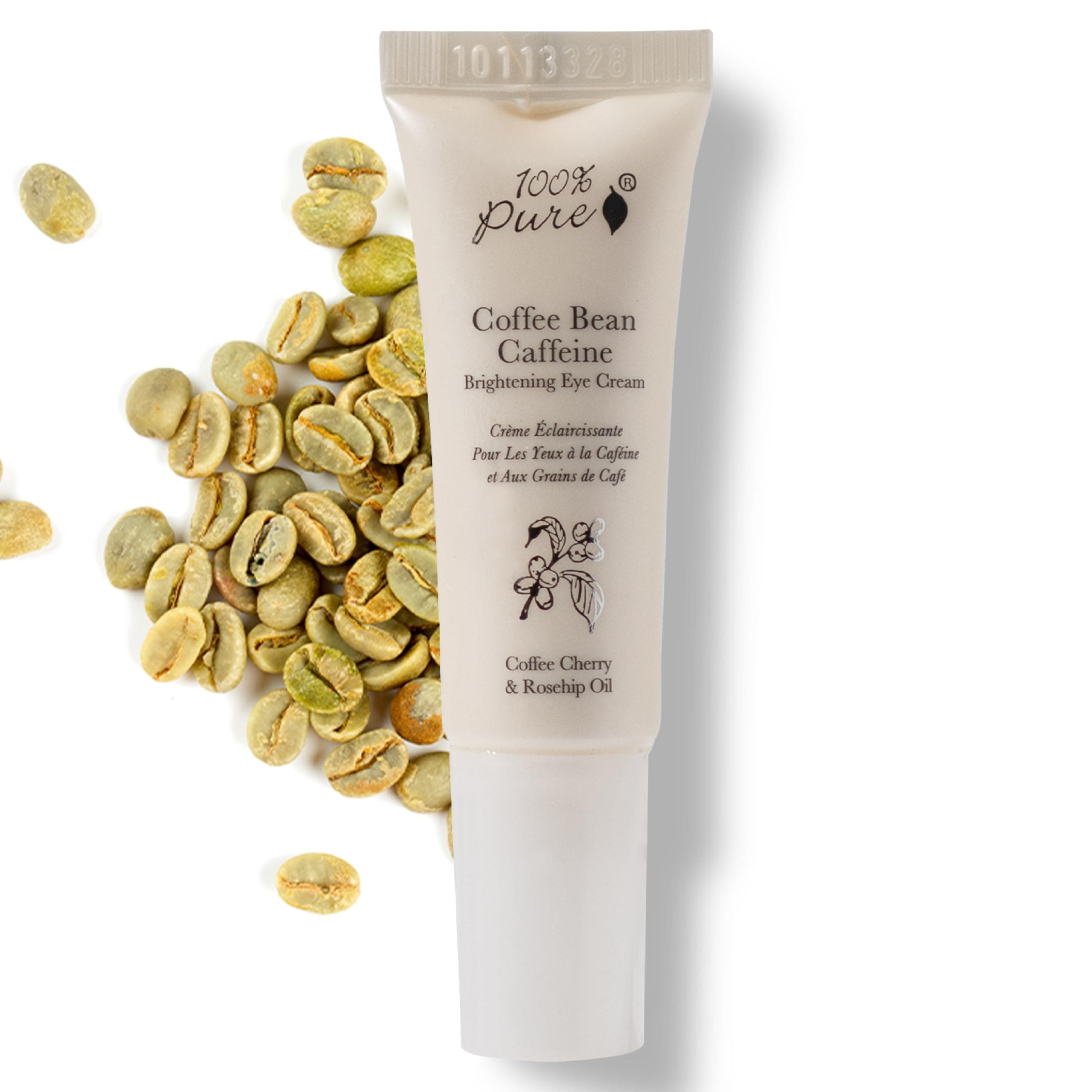 Coffee Bean Caffeine Eye Cream Refresh & Hydrate Under Eye Treatment Reduce Puffiness, Dark Circles, Wrinkles with Green Tea, Rose Hip, Vitamin E - Youthful Vibrant Eyes - Vegan - 0.3 oz