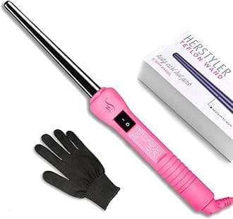 Baby Curls Small Curling Wand - Mini Curling Iron - 1/2 to 3/4 Tapered - Small Barrel - Skinny - Pink