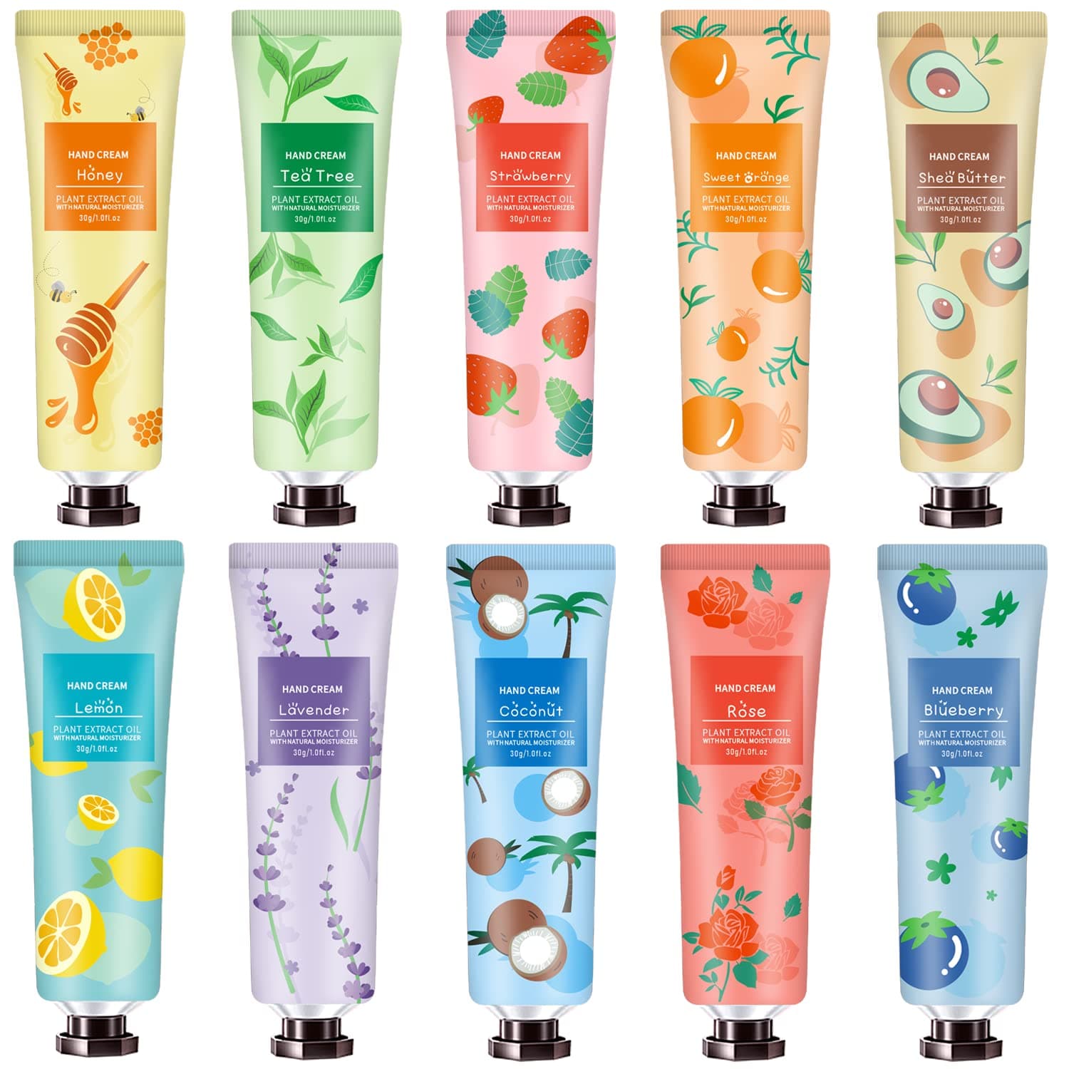 10 Pack Hand Cream for Dry Cracked Hands,Mothers Day Gifts,Teacher Appreciation Gifts,Nurses Week Gifts,Birthday Gifts for Women,Natural Plant Fragrance Mini Hand Lotion Moisturizing Hand Care Cream