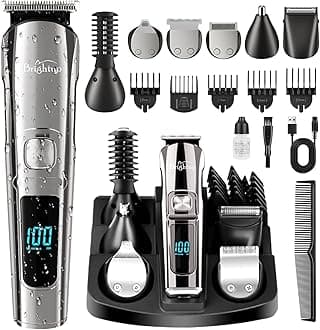 Beard Trimmer for Men - Electric Razor & Shaver, Cordless Hair Clippers Trimmers Set, IPX7 Waterproof Mens Grooming Kit for Shaving Face, Mustache, Body, Ear, Nose Hair Trimmer, Gifts for Men