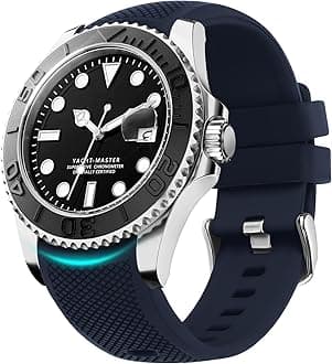 Fullmosa Watch Straps 22mm Silicone Smart Watch Strap No Gaps Compatible with Samsung Galaxy/Garmin for Men, Blue