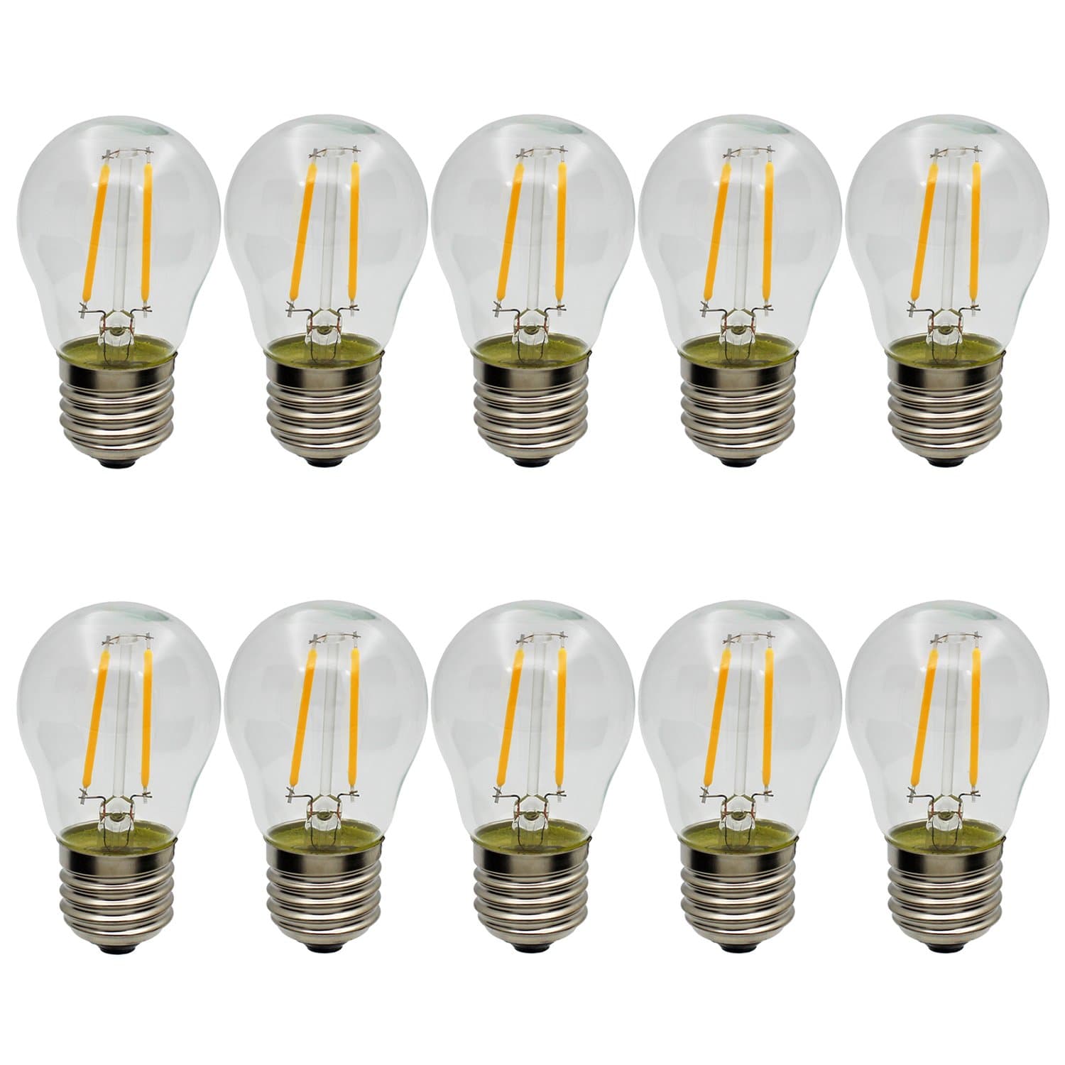 10 Pack, E27 2W G45 Retro LED Filament Bulbs Edison Antique Vintage Style Light, Not Dimmable, Warm White 2700K, 150LM, 15W Incandescent Replacement, AC 220-240V
