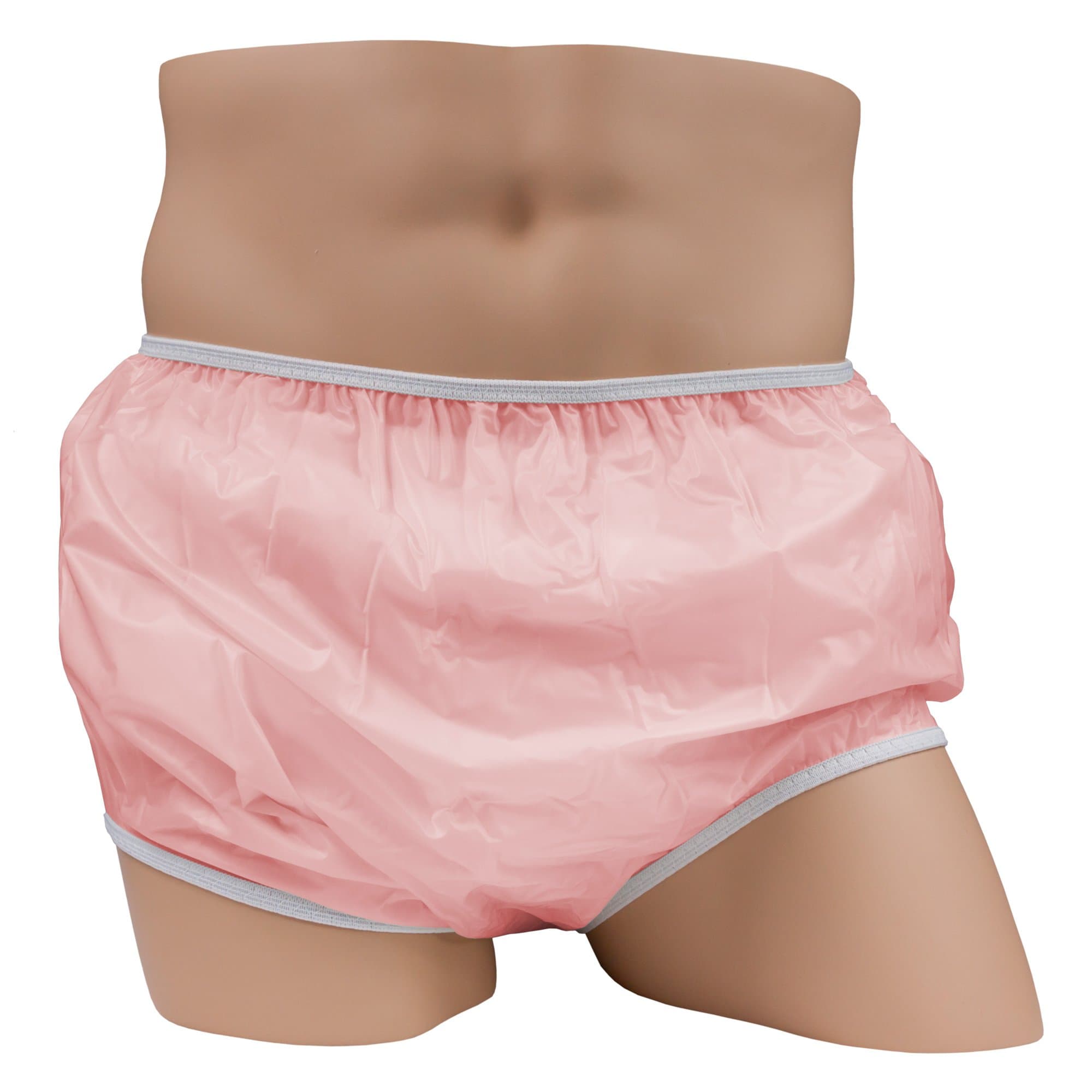 LeakMaster Adult Pull-On Vinyl Plastic Pants - Soft, Quiet and Form Fitting Incontinence Waterproof Diaper Covers for Adults - Pink, 2X-Large Fits 42-48 Inch Waist