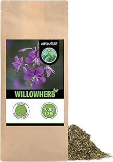Alpi Nature Willow Herb Tea 1kg 2.2 lb, Dried and Cut Willow with Small Flowers, Fireweed Herb
