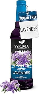 Syruvia Sugar Free Coffee Syrup, Lavender Flavored Syrup for Drinks, Lattes, and Desserts – 25.4 fl oz