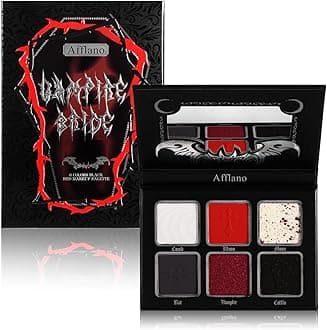 Red Black Eyeshadow Goth Makeup Palette, Vampire Blood Halloween Burgundy Dark Smokey Eye Shadow Palette Pigmented, Smoky Eyes Costume Clown Sfx