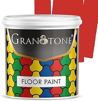 Floor Paint 1 Litre PO Red Colour Polyurethane and Acrylic Polymer Based Concrete Sealer Anti Slip Thick and Durable for Cement Floor and Tiles Made in India