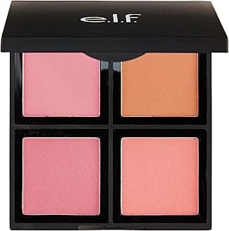 Cosmetics Powder Blush Palette, Four Blush Shades for Beautiful, Long-Lasting Pigment, Light