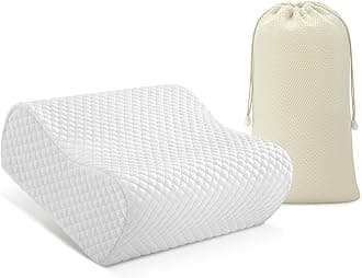 AM AEROMAX Travel Contour Memory Foam Pillow, Cervical Pillow for Neck Pain Relief, Neck Orthopedic Sleeping Pillows for Side, Back and Stomach Sleepers.