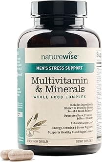Multivitamin for Men + Stress Support + Fulvic Ionic Minerals + Probiotics for Immunity, Male Health, Digestion + Whole Organic Foods - Vegetarian, Non-GMO - 60 Capsules[1-Month Supply]