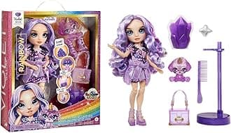 Fashion Doll with Slime & Pet - Violet (Purple) - 28 cm Shimmer Doll with Sparkle Slime, Magical Pet and Fashion Accessories - Kids Toy - Great for Ages 4-12 Years