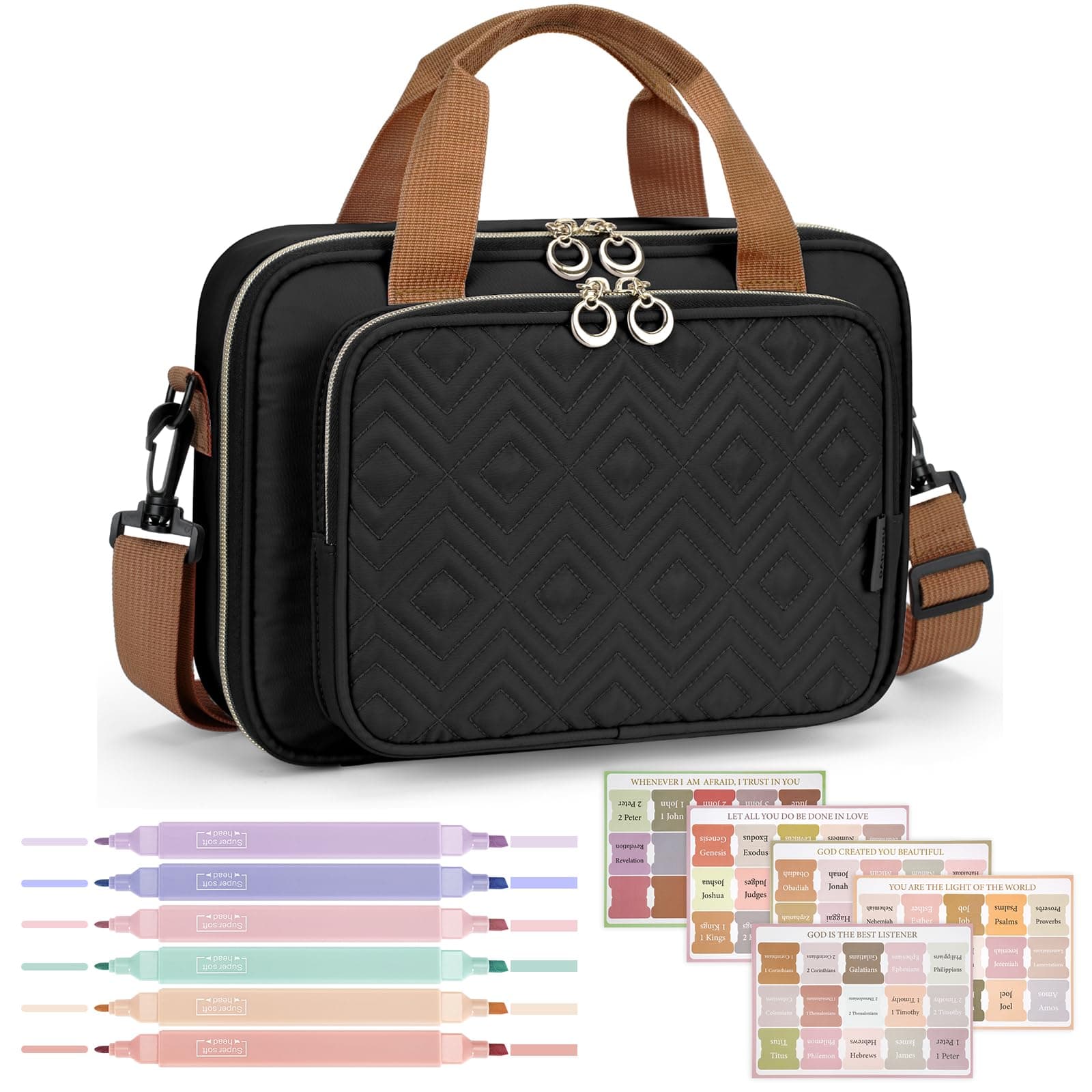 Big bible bag with removable shoulder strap