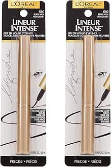L’Oreal ParisLineur Intense Felt Tip Liquid Eyeliner, Black Mica [610], 0.05 oz (Pack of 2)