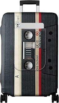 Slohif Luggage Cover for Suitcase Tsa Approved Protector - Luggage Sleeve Large Suit Case Cover Travel Stretch Baggage Case Protective Washable Fit 22-32 Inch, Black, XL-(30-32) Inch, Tape