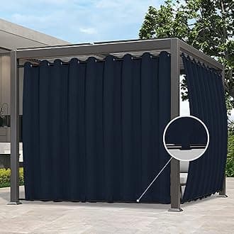 Easy-Going Outdoor Curtains Waterproof Windproof Weatherproof Curtain for Patio, Cabana, Porch, Pergola and Gazebo, Grommet Top and Tab Bottom Drape, 1panel, 150x108 inch, Navy