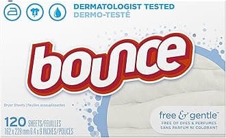 Bounce Fabric Softener Dryer Sheets, Free & Gentle, 120 Count