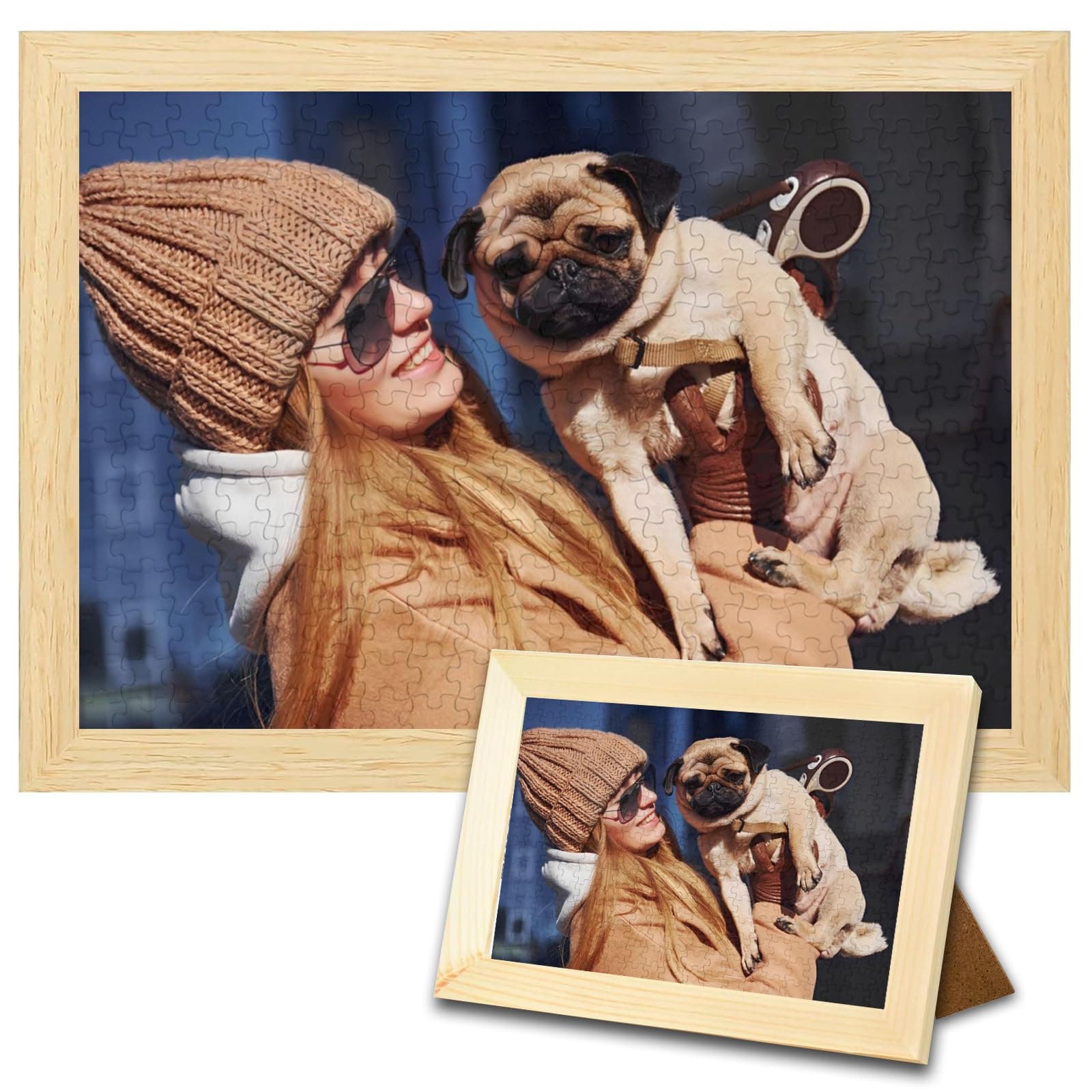 ATOOZ Personalized Puzzle with Frame 70 Pieces,Custom Puzzles from Photos Customized Puzzles for Dad Mom Sisters Custom Holiday Father Birthday Present