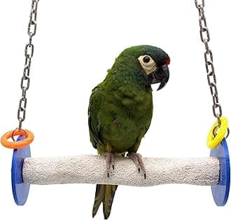 Sweet Feet and Beak Roll Swing Perch for Birds, Keeps Nails & in Top Condition Stimulate Leg Muscles - Safe & Non-Toxic, For Cages- X-Small, Blue