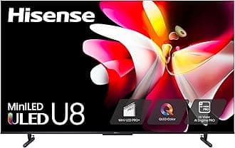 Hisense 55-Inch Class U8 Series Mini-LED ULED 4K UHD Google Smart TV (55U8N) - QLED, Dolby Vision IQ, Dolby Atmos, Full Array Local Dimming Pro, 144Hz Game Mode Pro, Alexa Compatibility