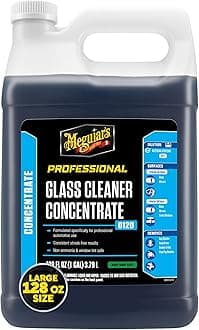 Meguiar's Professional Glass Cleaner Concentrate D12001, Professional Strength Glass Cleaner for a Streak-Free and Residue-Free Shine, Sprays on for Easy Application, 1 Gal