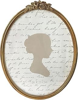 Sunlit Vintage Picture Frame 8x10 Inch, Oval Antique Photo Frames with Glass Front, Luxury Photo Display, Tabletop Wall Hanging, Gift Ideas, Bronze Rose