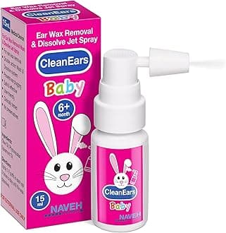 NAVEH PHARMA® CleanEars Baby | Fast-Acting Ear Wax Removal Spary | Breaks Down & Dissolves Earwax in Just 1 Treatment | Clinically Proven to Be 300% More Effective W/Mineral Oil | Gentle&Safe | 15ML
