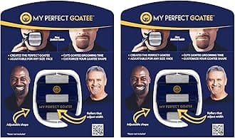 My Perfect Goatee Mens Shaving Template | Create a Shaped Every Time | Adjustable | Reduces Shaving Time | Shape Van Dyke, and Circle Beard, Version 1.1 (2-pack)