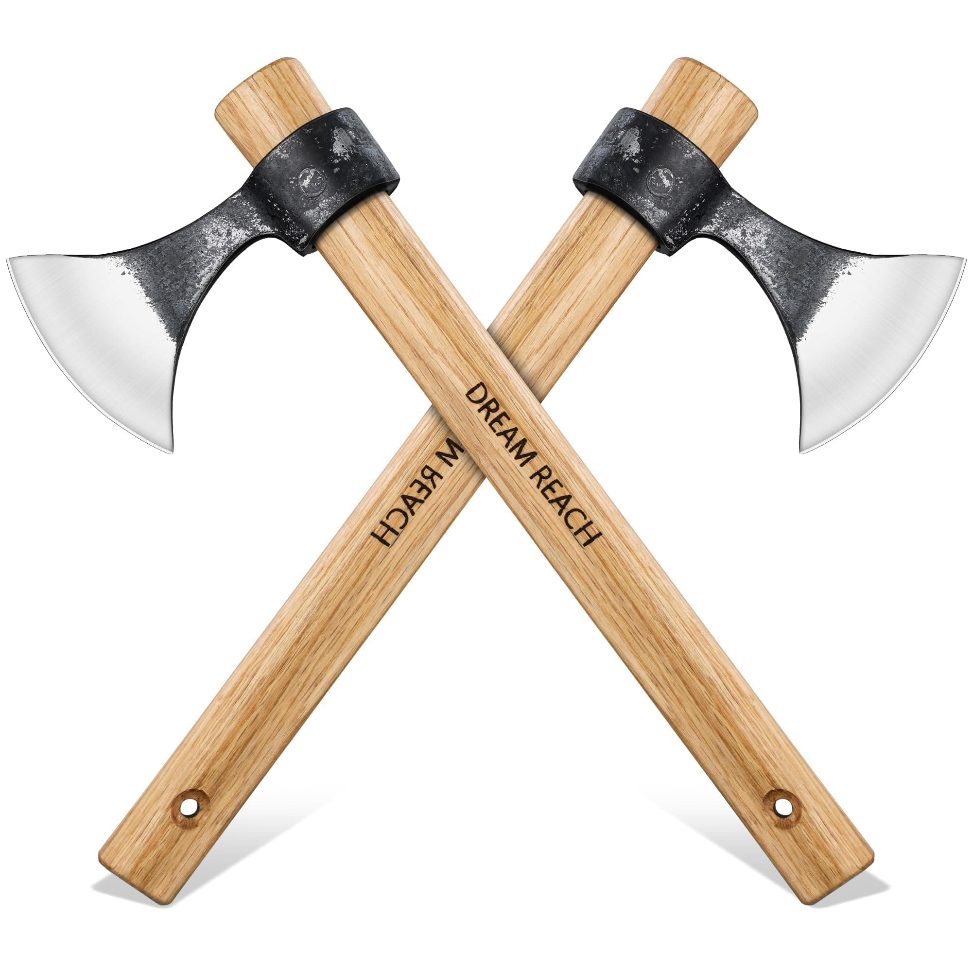 Dream Reach Throwing Axes 2 Pack, Professional 15" Throwing Axe Set for Backyard, High Carbon Steel Detachable Hatchet Set for Adults for Competition and Recreation, for Men