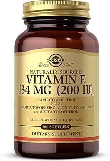 Solgar Vitamin E 200 IU - 100 Softgels - Natural Antioxidant, Immune System Support - Gluten Free, Dairy Free - 100 Servings